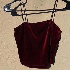 velvet cropped tank top